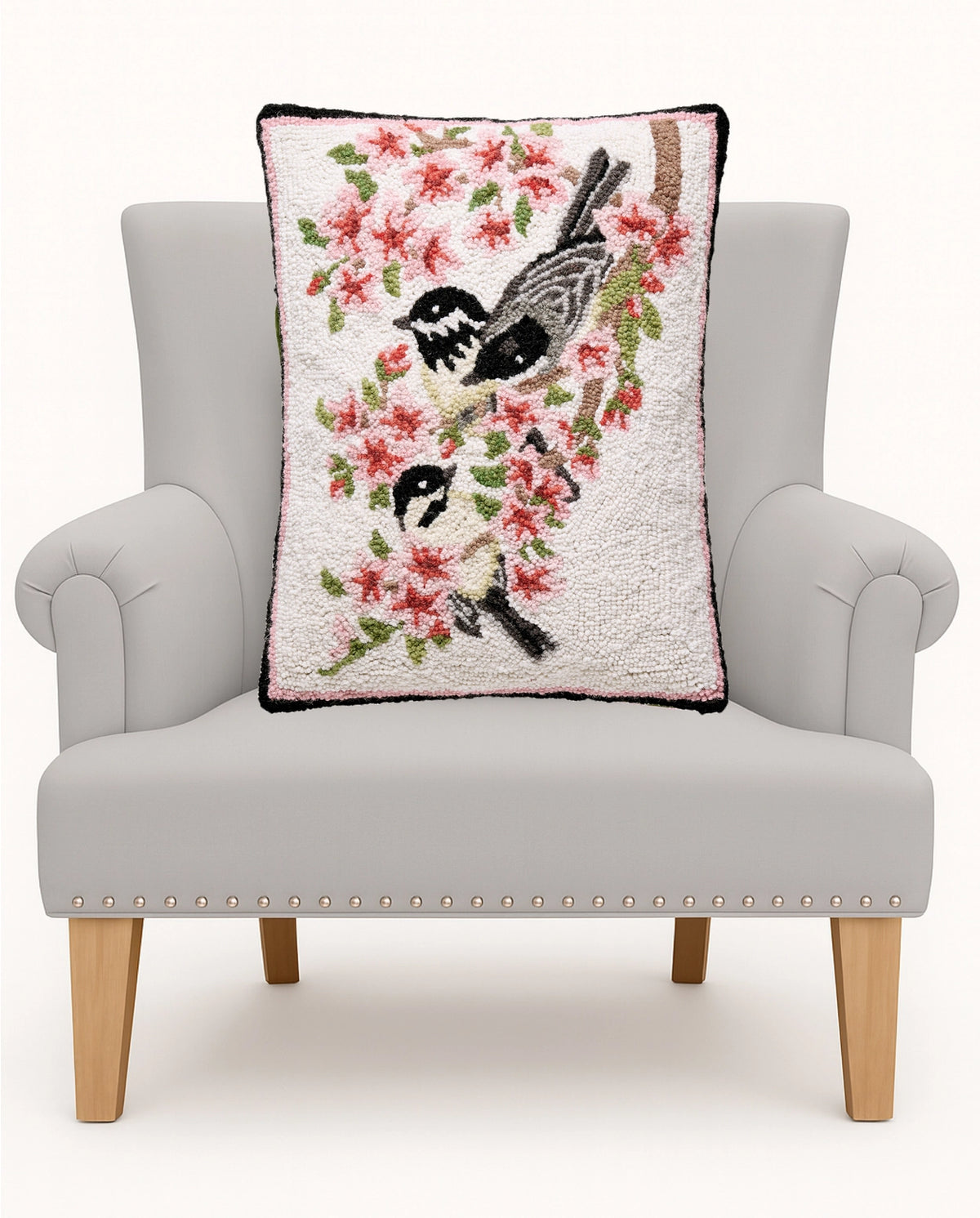Peking HandiCraft - Pillow Chickadee Blossom Hook