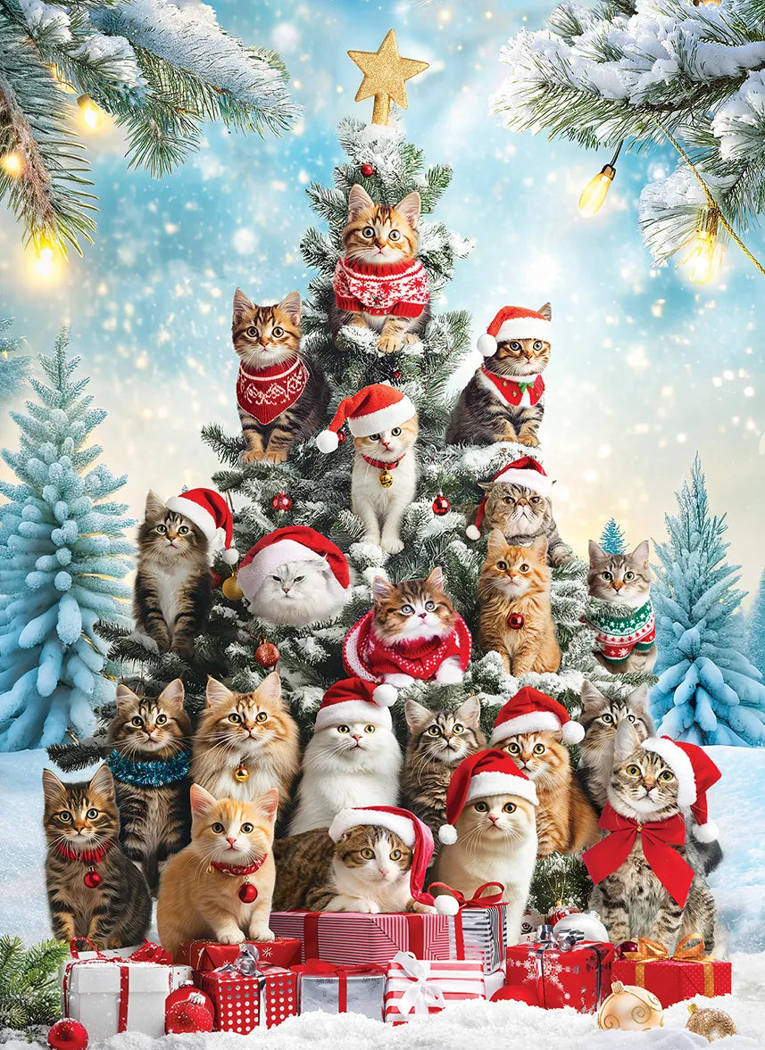 Eurographics Puzzles - Puzzle Cat Christmas Tree