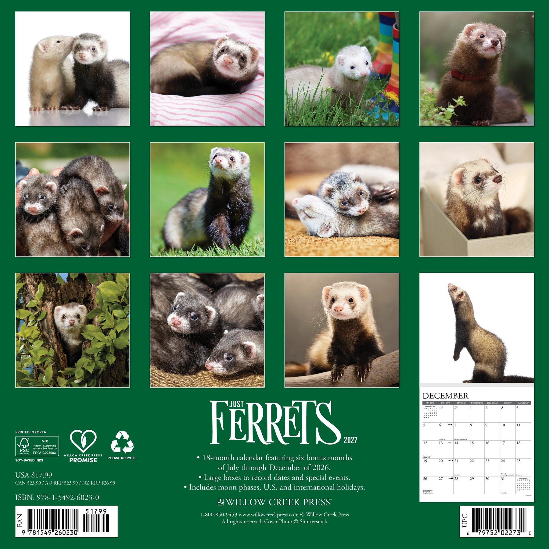 Willow Creek Press - 2027 Ferrets Calendar