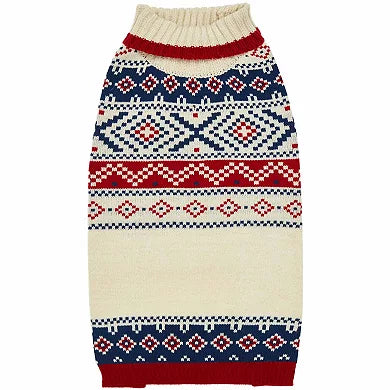 Creamy White | Nordic Fair Isle Christmas Dog Sweater