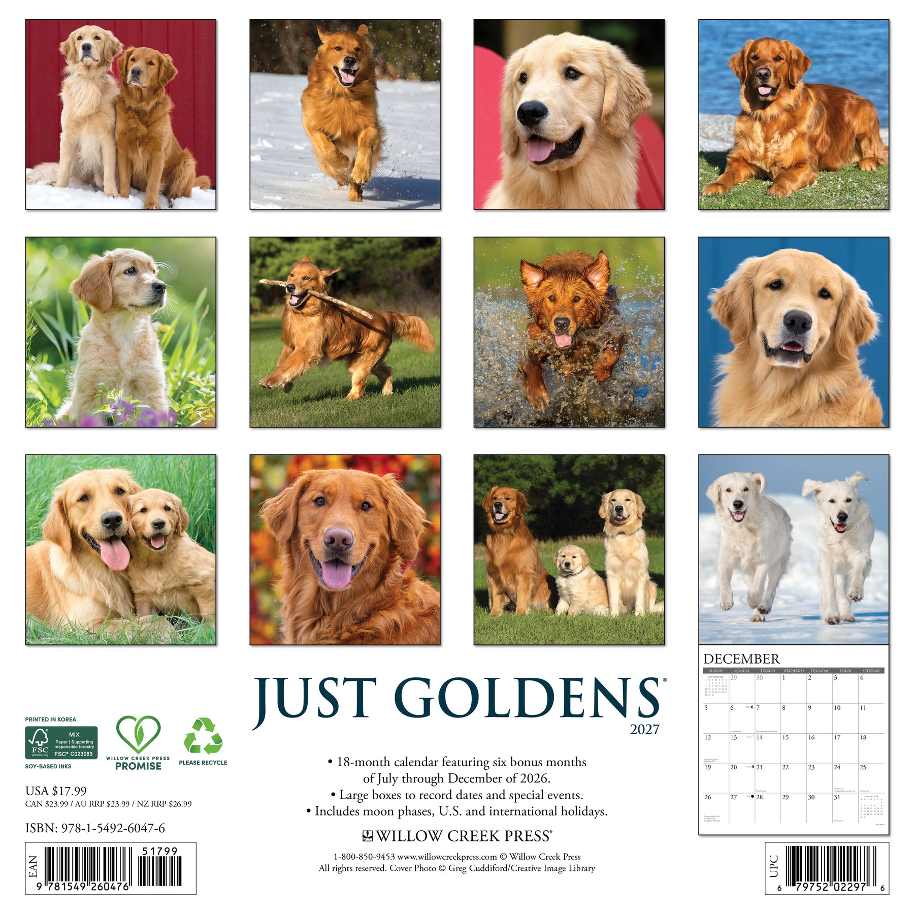Willow Creek Press - 2027 Goldens Calendar