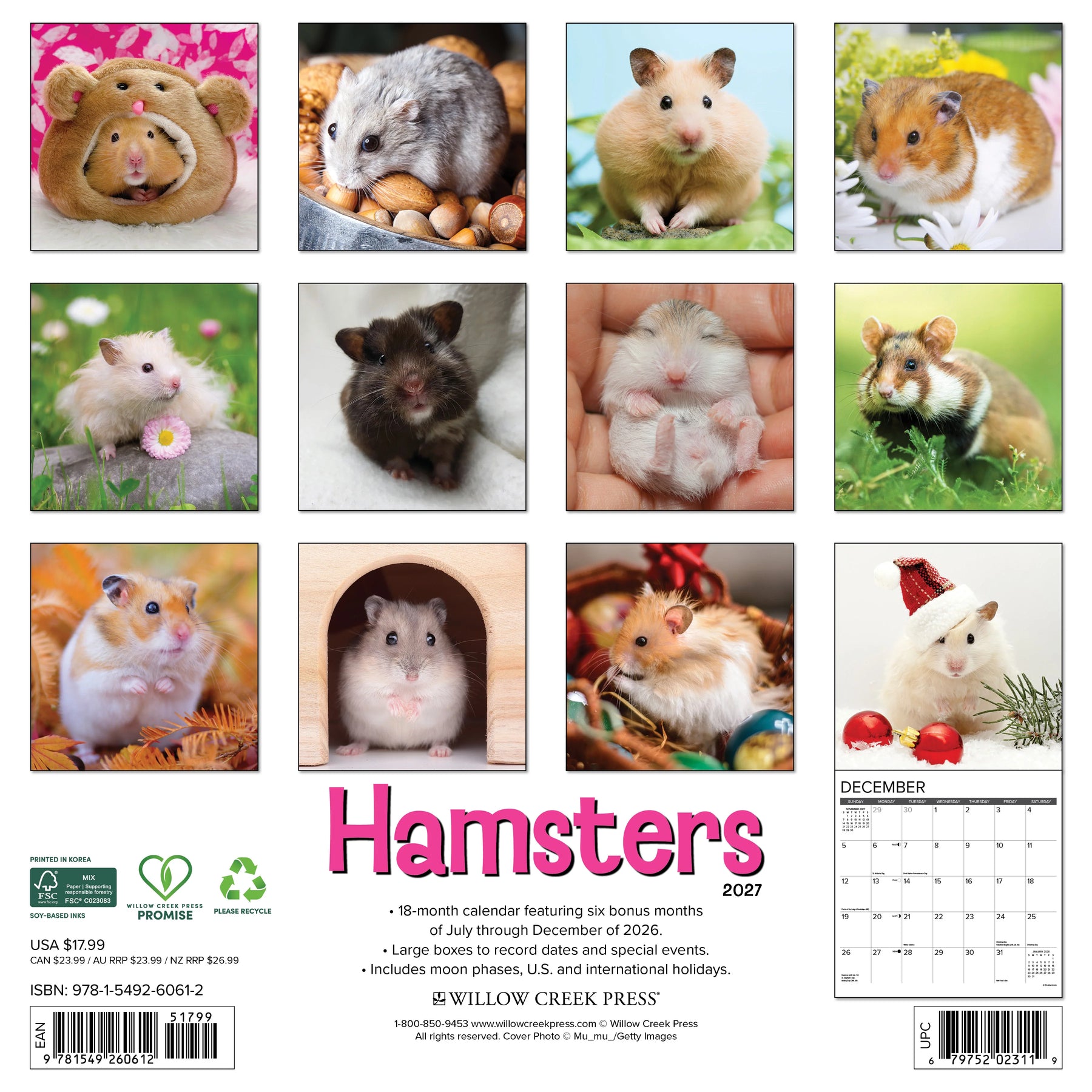 Willow Creek Press - 2027 Hamsters Calendar