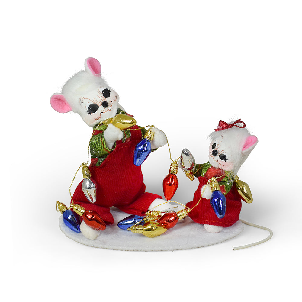 Annalee Yuletide Mice with Lights