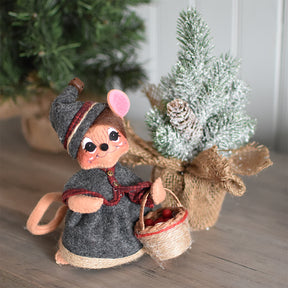 Annalee Plaid & Pine Girl Mouse 6"