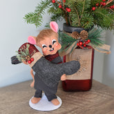 Annalee Plaid & Pine Stocking Mouse