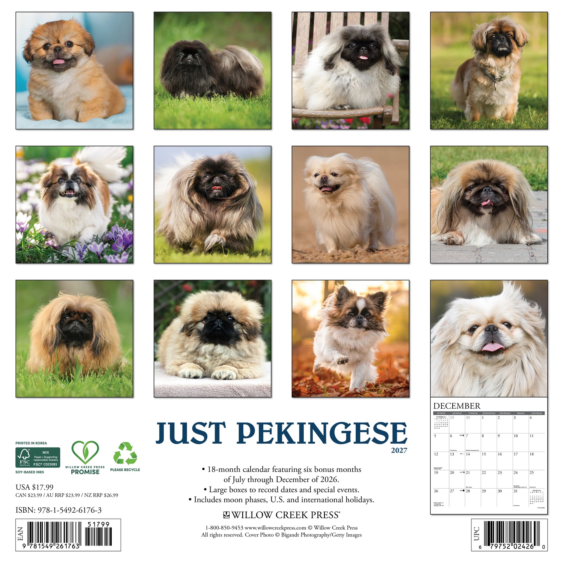 Willow Creek Press - 2027 Pekingese Calendar