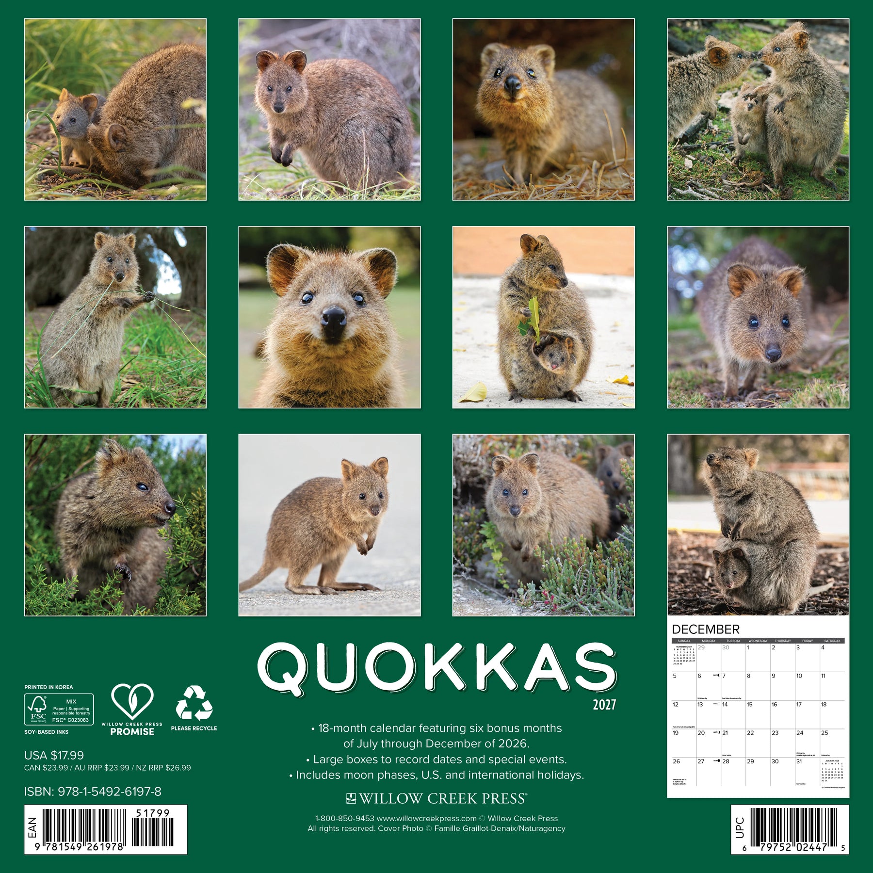 Willow Creek Press - 2027 Quokkas Calendar