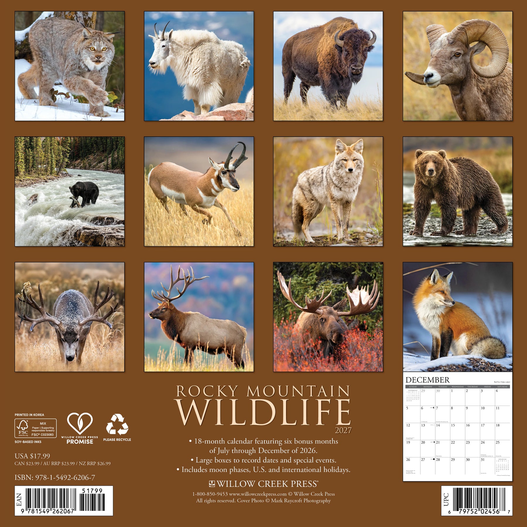 Willow Creek Press - 2027 Rocky Mountain Wildlife Calendar
