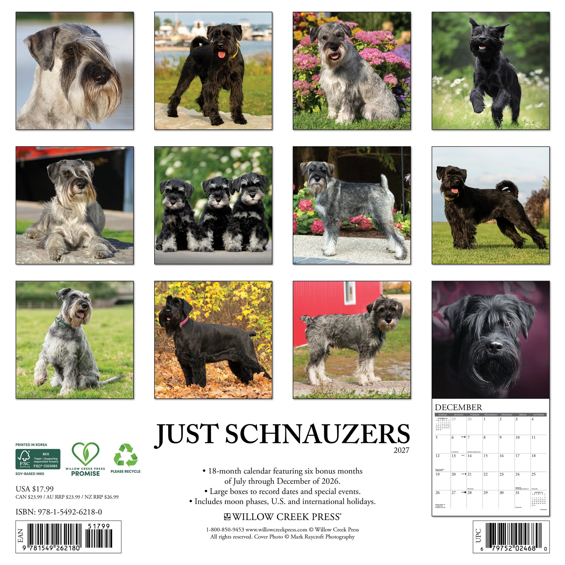 Willow Creek Press - 2027 Schnauzers Calendar