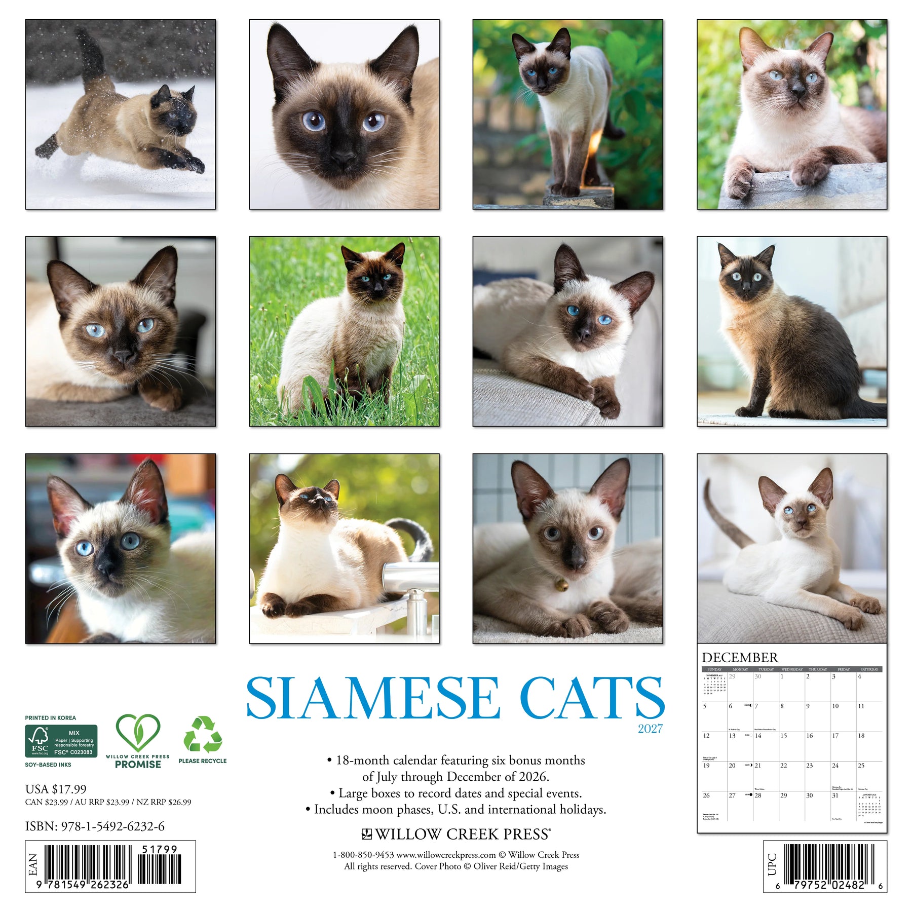 Willow Creek Press - 2027 Siamese Cats Calendar