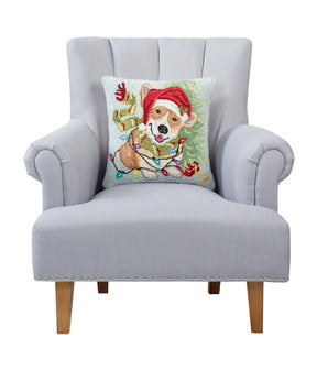 Peking Handicraft - Pillow Christmas Corgi