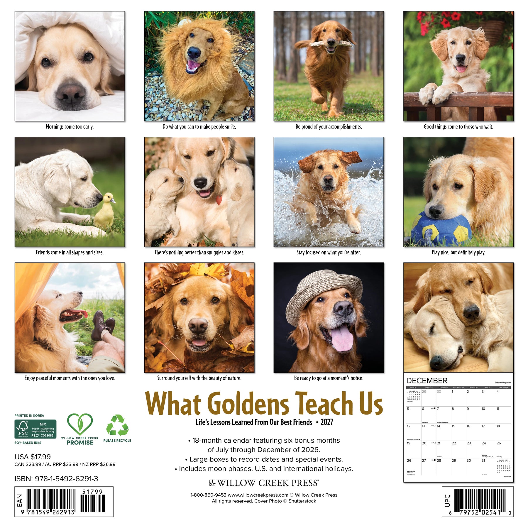 Willow Creek Press - 2027 What Goldens Teach Us Calendar