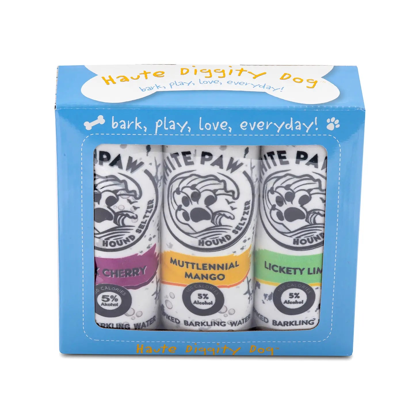 Haute Diggity Dog - White Paw Hound Seltzer 3 Pack Dog Toy