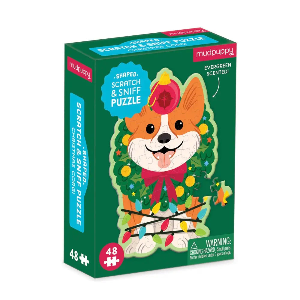 Puzzle Christmas Corgi Scratch & Sniff