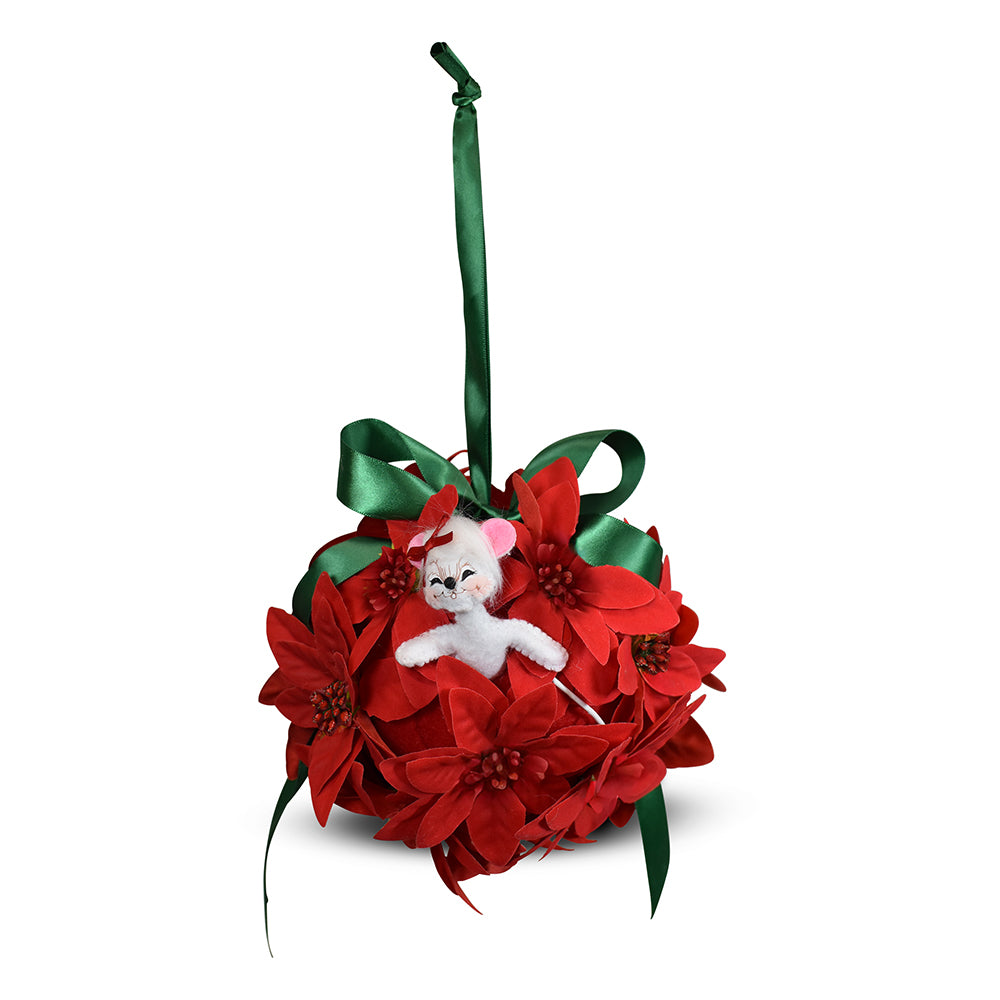 Annalee Dolls - Poinsettia Kissing Ball Mouse
