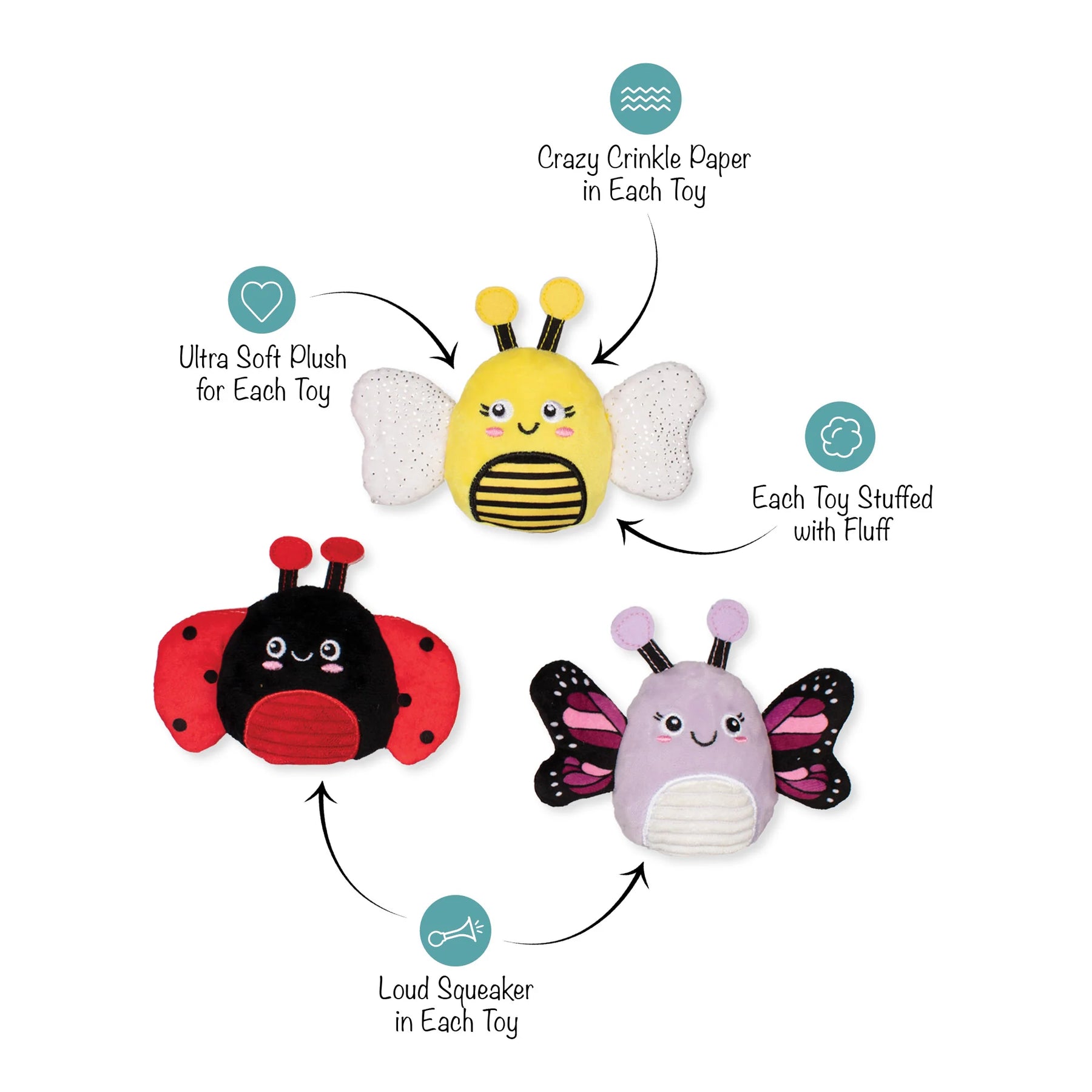 Petshop by Fringe Studio - Dog Toy Were Super Fly (3 Piece Set)