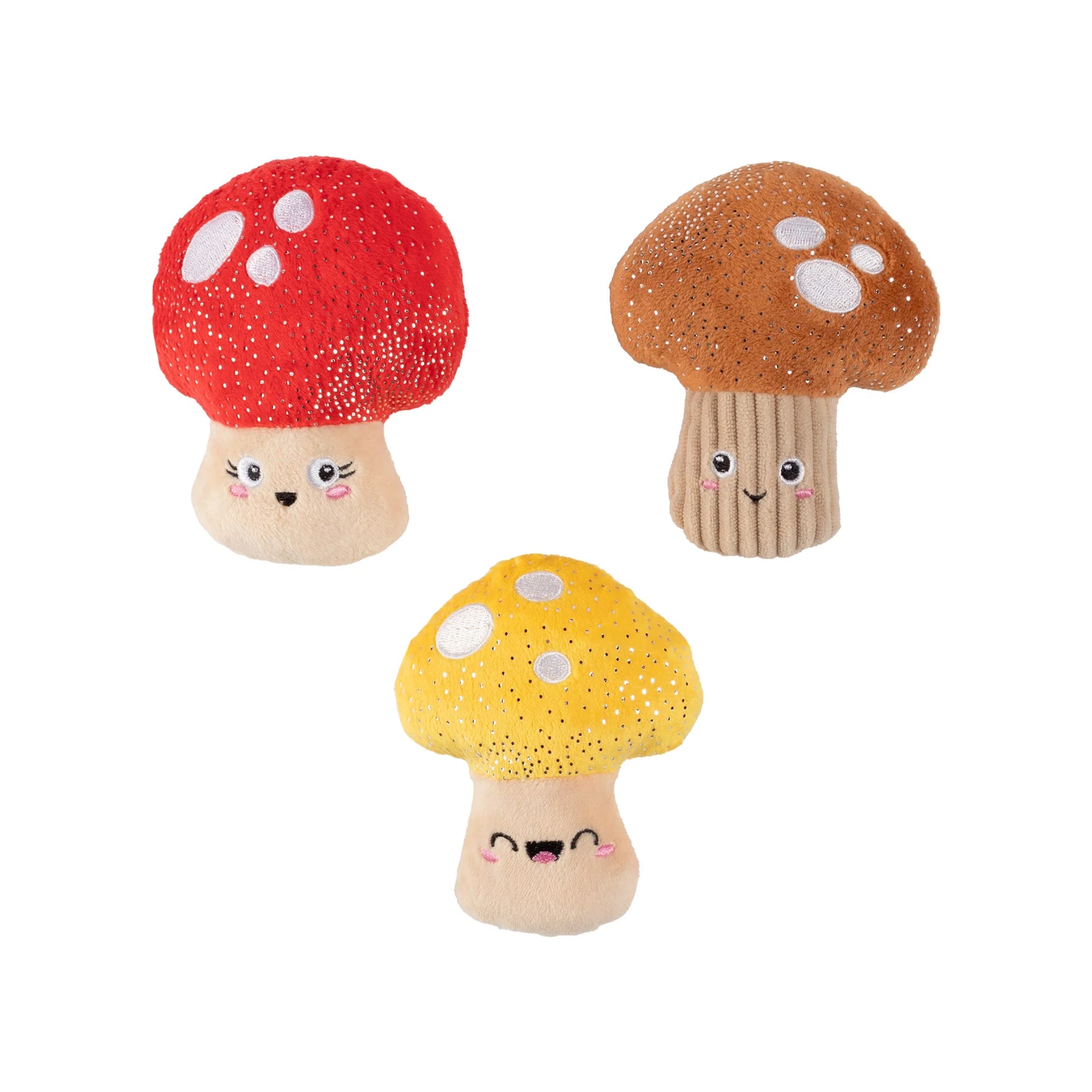 Petshop by Fringe Studio - Dog Toy Shrooming Mini Toys (set of 3)