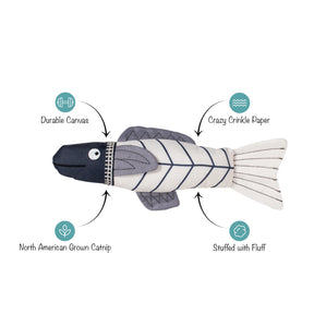 Petshop By Fringe Studio - Cat Toy Canvas Kicker Something's Fishy