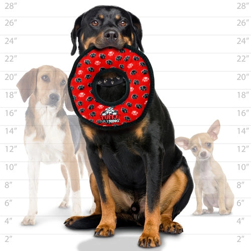 Tuffy Dog Toys - Tuffy Ultimate Ring Red Paw