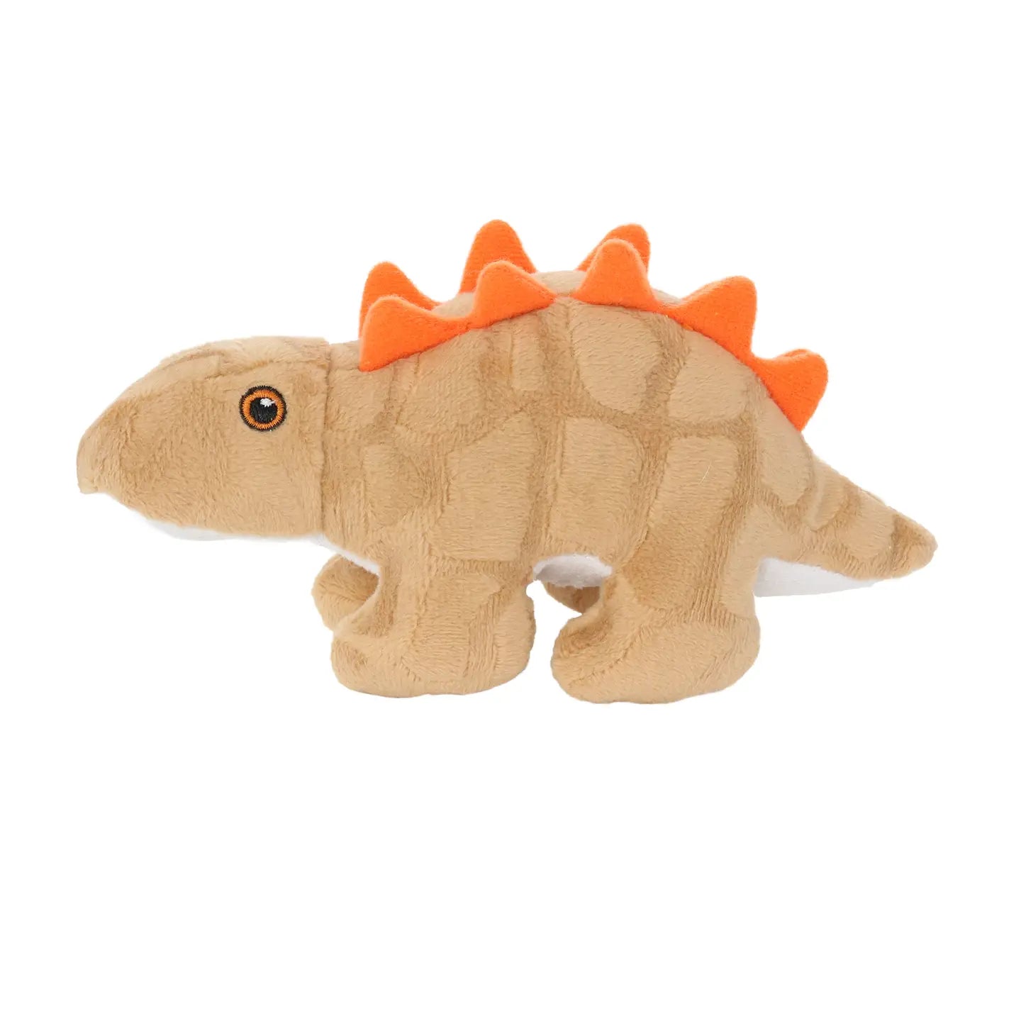 Tuffy Dog Toys - Mighty Jr Dinosaur Stegosaurus Plush Squeaky Durable Toy