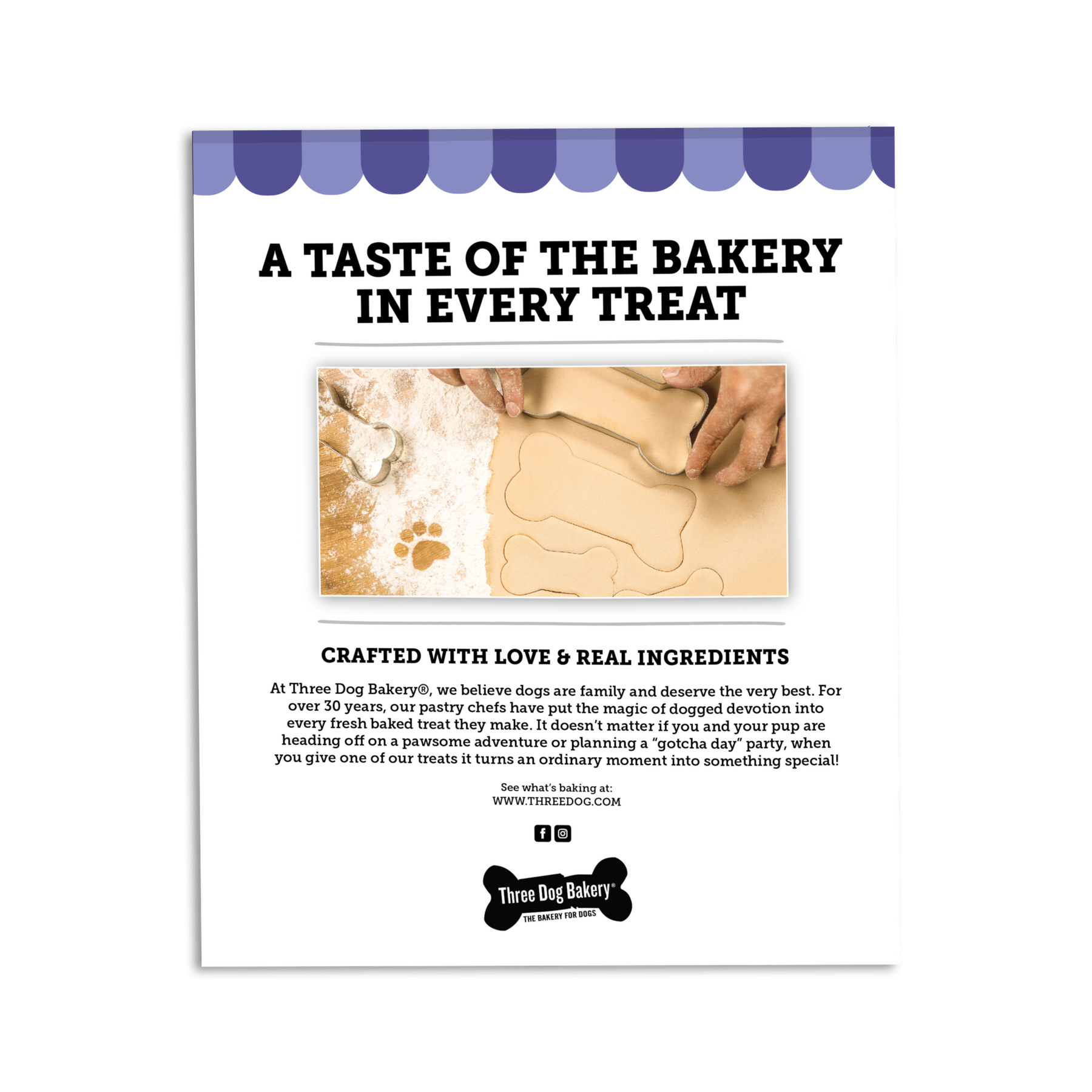 Three Dog Bakery - Lick' n Crunch Sandwich Cookies Golden & Vanilla Flavor Dog Treats