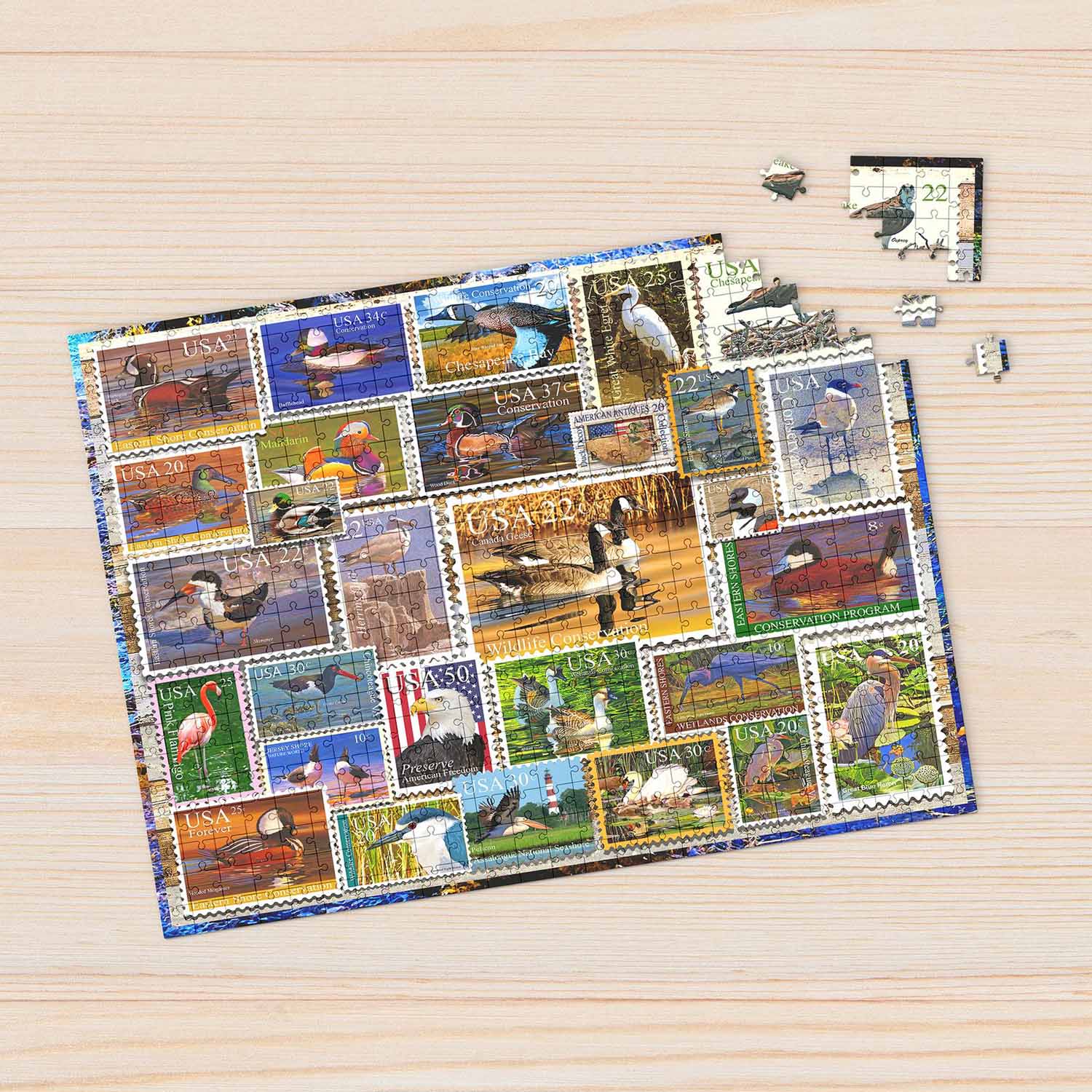 Puzzle Birds of Our Shores Stamps - 1000 piece