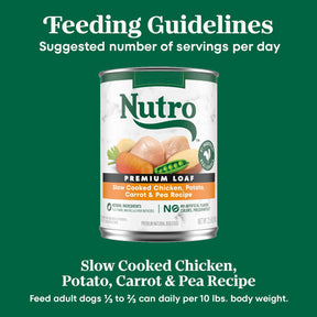 Nutro Ultra - Premium  All Breeds, Adult Dog Grain-Free Slow Cooked Chicken, Potato, Carrot & Pea Loaf Recipe Canned Dog Food