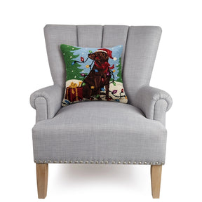 Peking Handicraft - Pillow Holiday Chocolate Lab