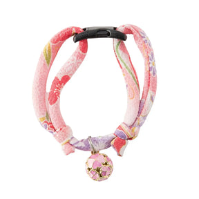 Cat Collar Chirimen With Clover