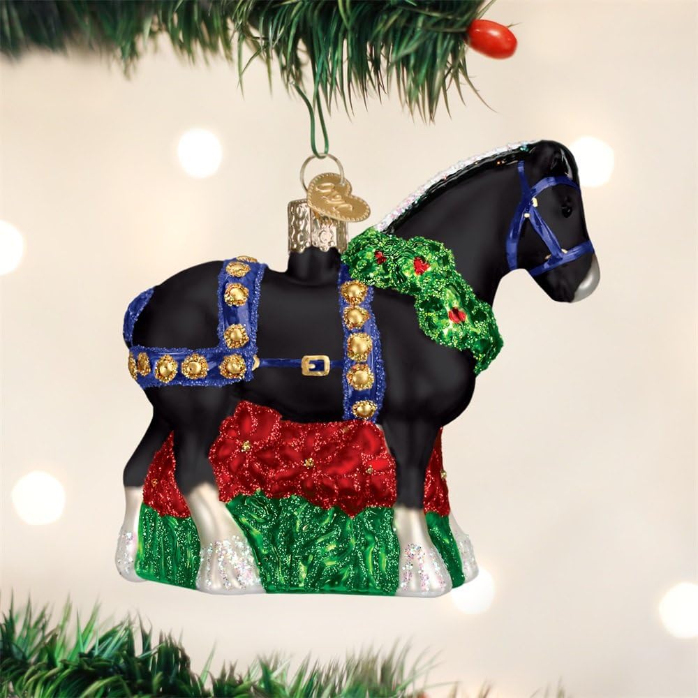 Old World Christmas - Holiday Black Clydesdale Ornament