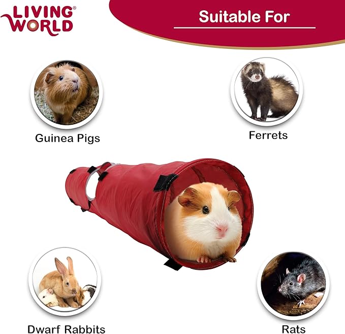 Tunnel for Small Animals - Red/Grey, Medium