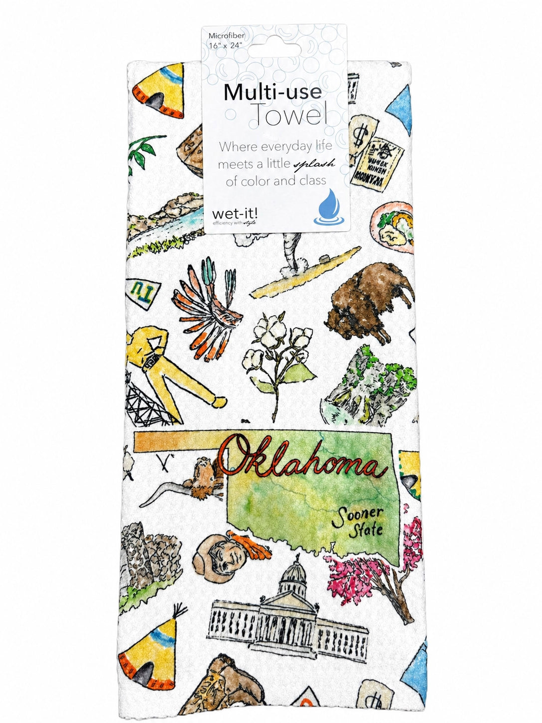 Wet-it! - Oklahoma Tea Towel