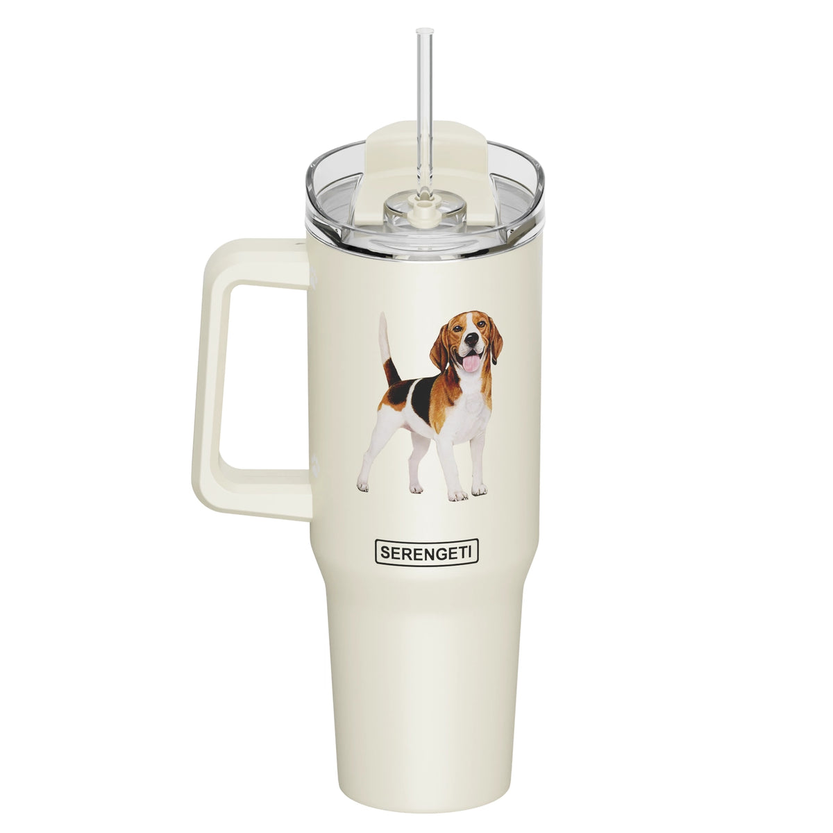 Tumbler with Handle & Straw Beagle