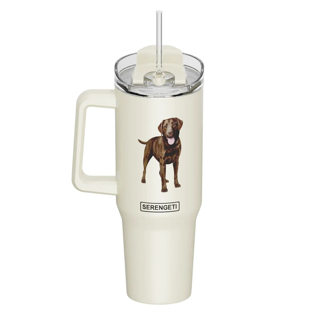 Tumbler with Handle & Straw Chocolate Lab