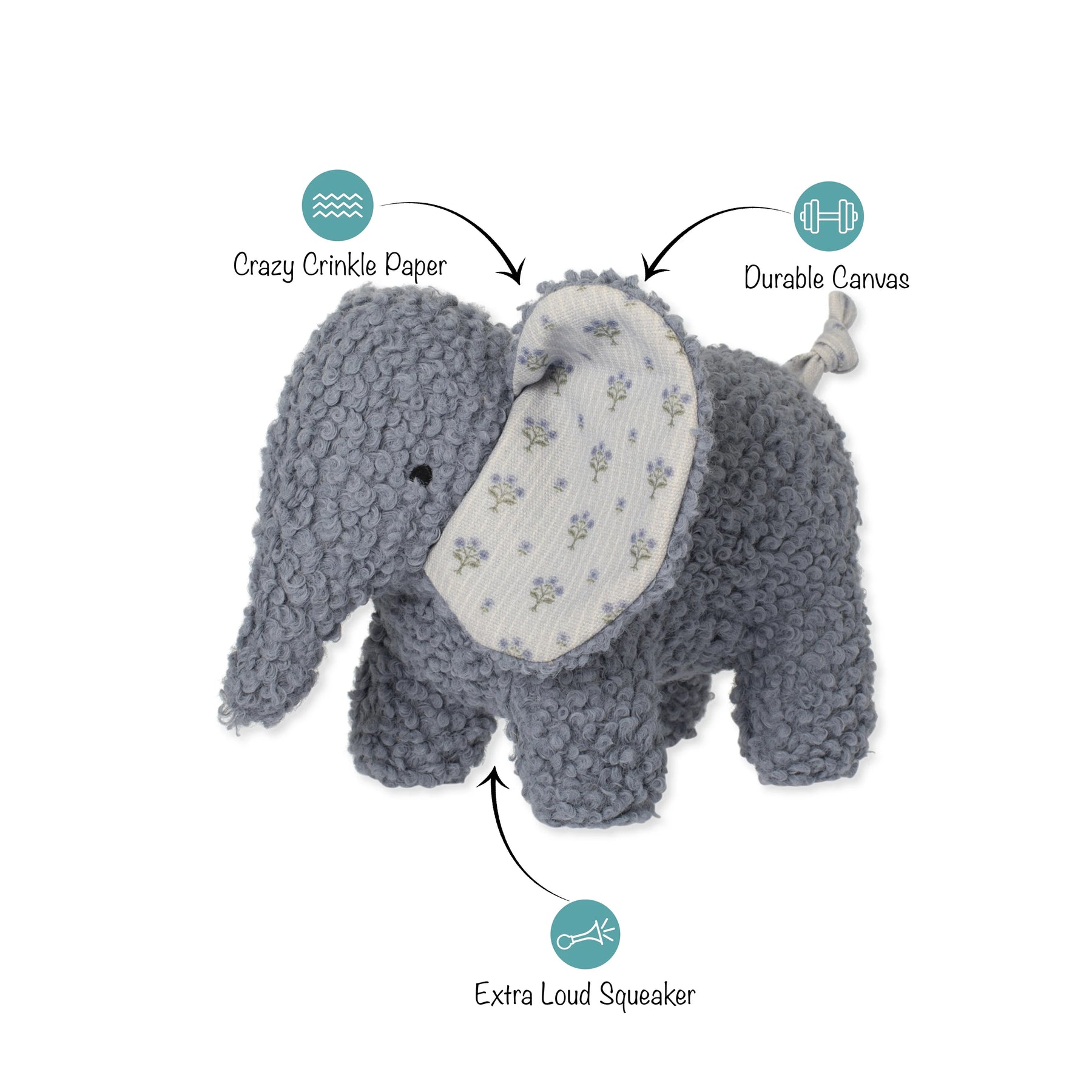 Petshop by Fringe Studio - Dog Toy Ellie Mixed Material Elephant