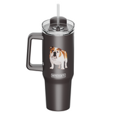 Tumbler with Handle & Straw Bulldog