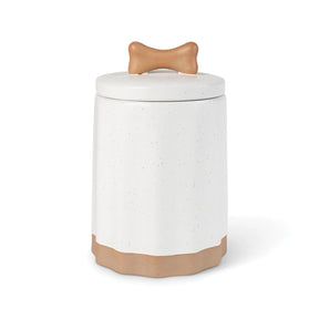 Petshop by Fringe Studio - Treat Jar White/Brown Bone on Top
