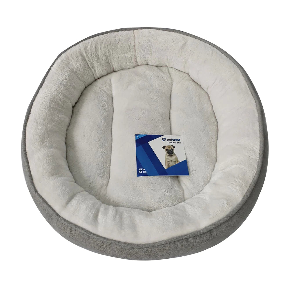 Plush Donut Bed for Dogs & Cats - Gray
