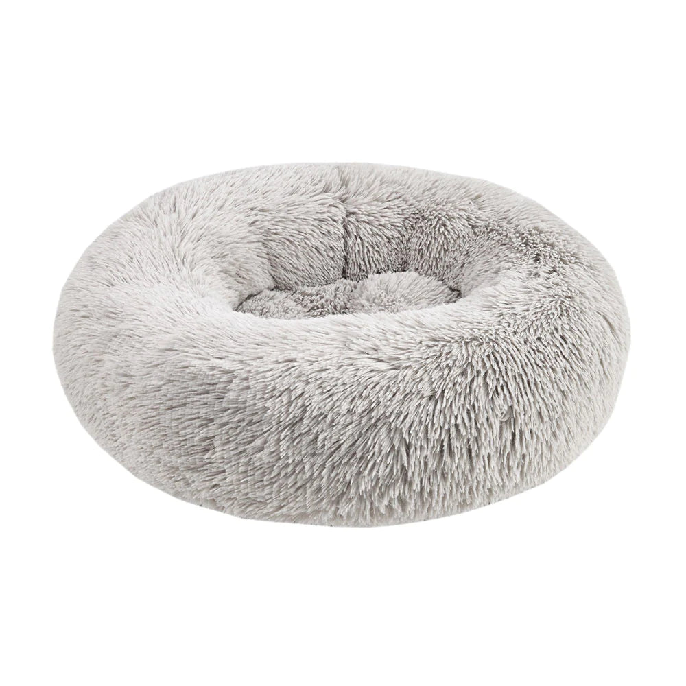 Fur Donut Bed for Dogs & Cats - Grey
