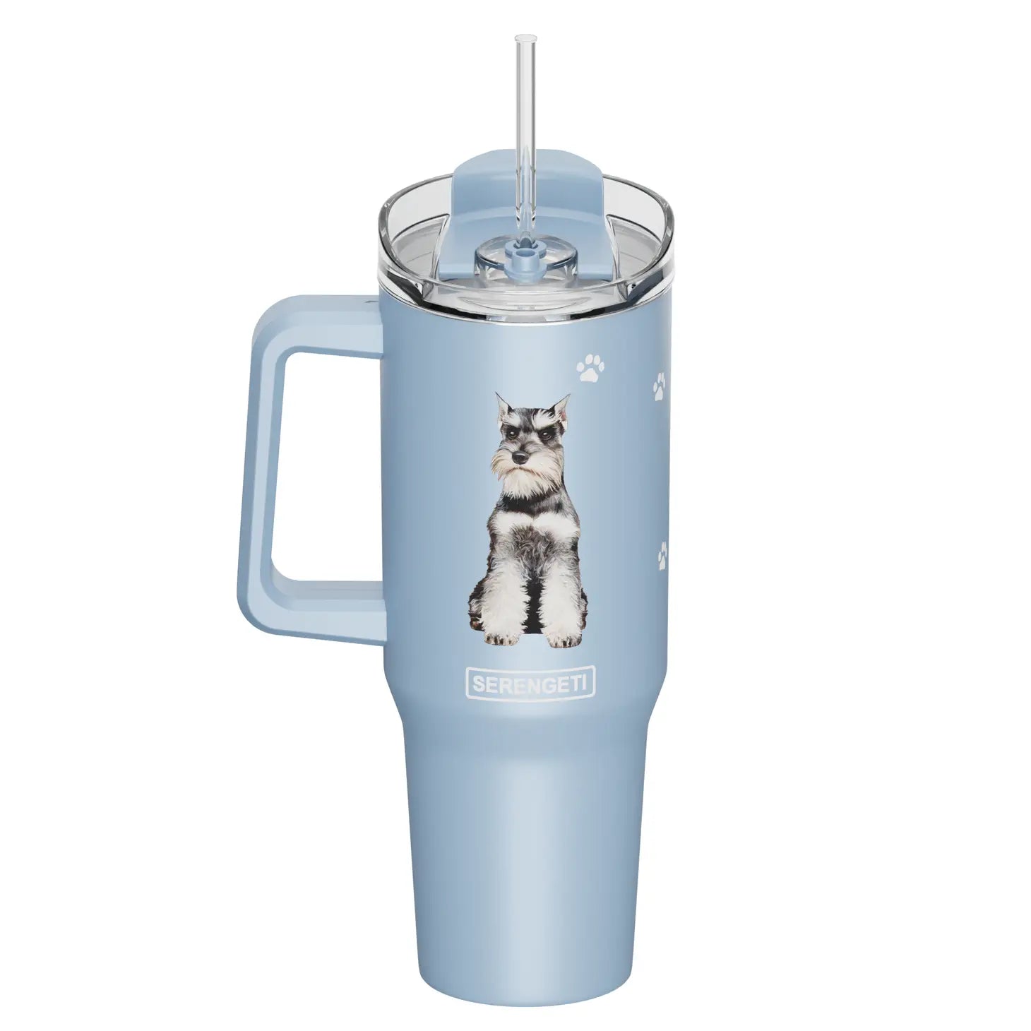 Tumbler with Handle & Straw Schnauzer