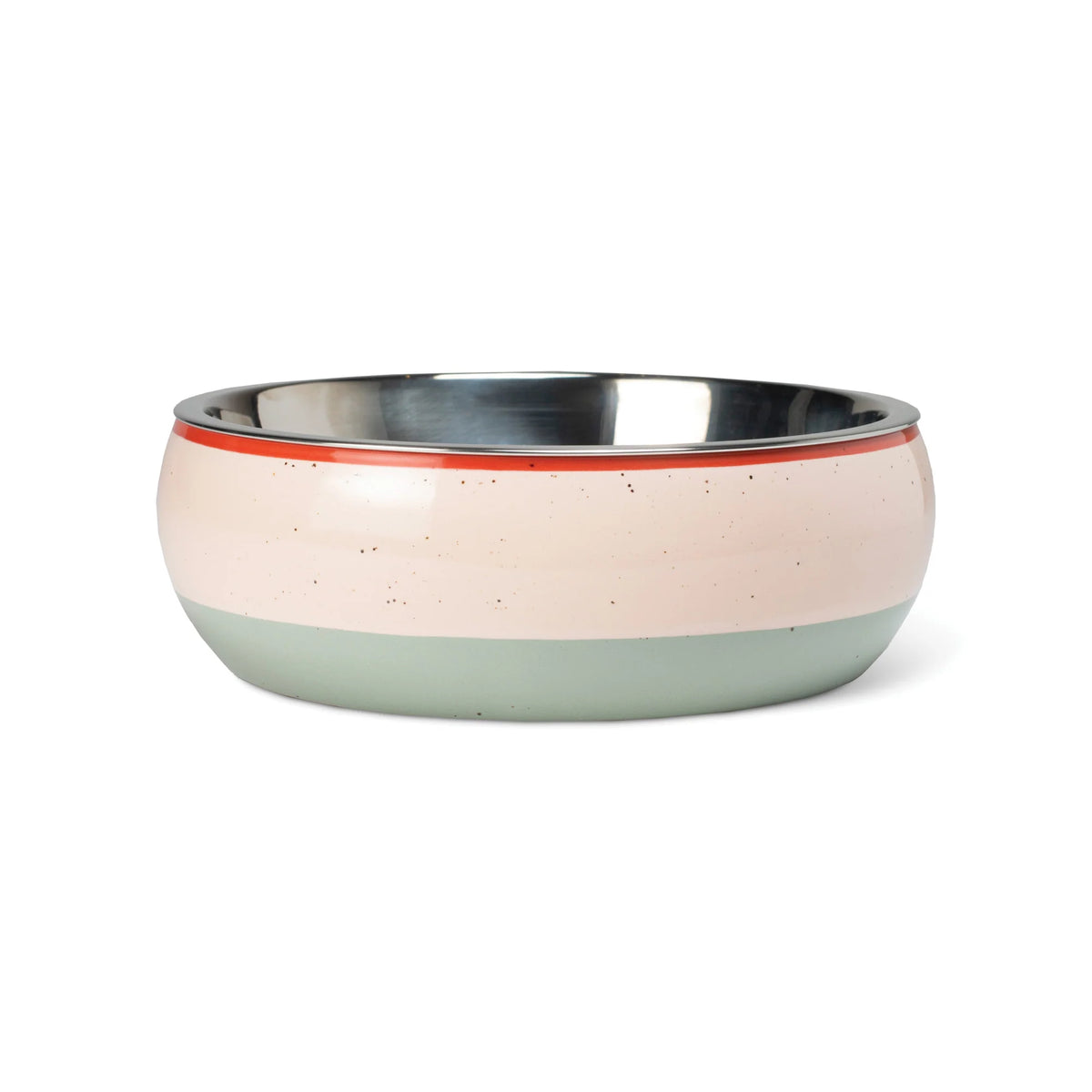 Petshop by Fringe Studio - Pet Bowl with Metal Insert Beige & Green
