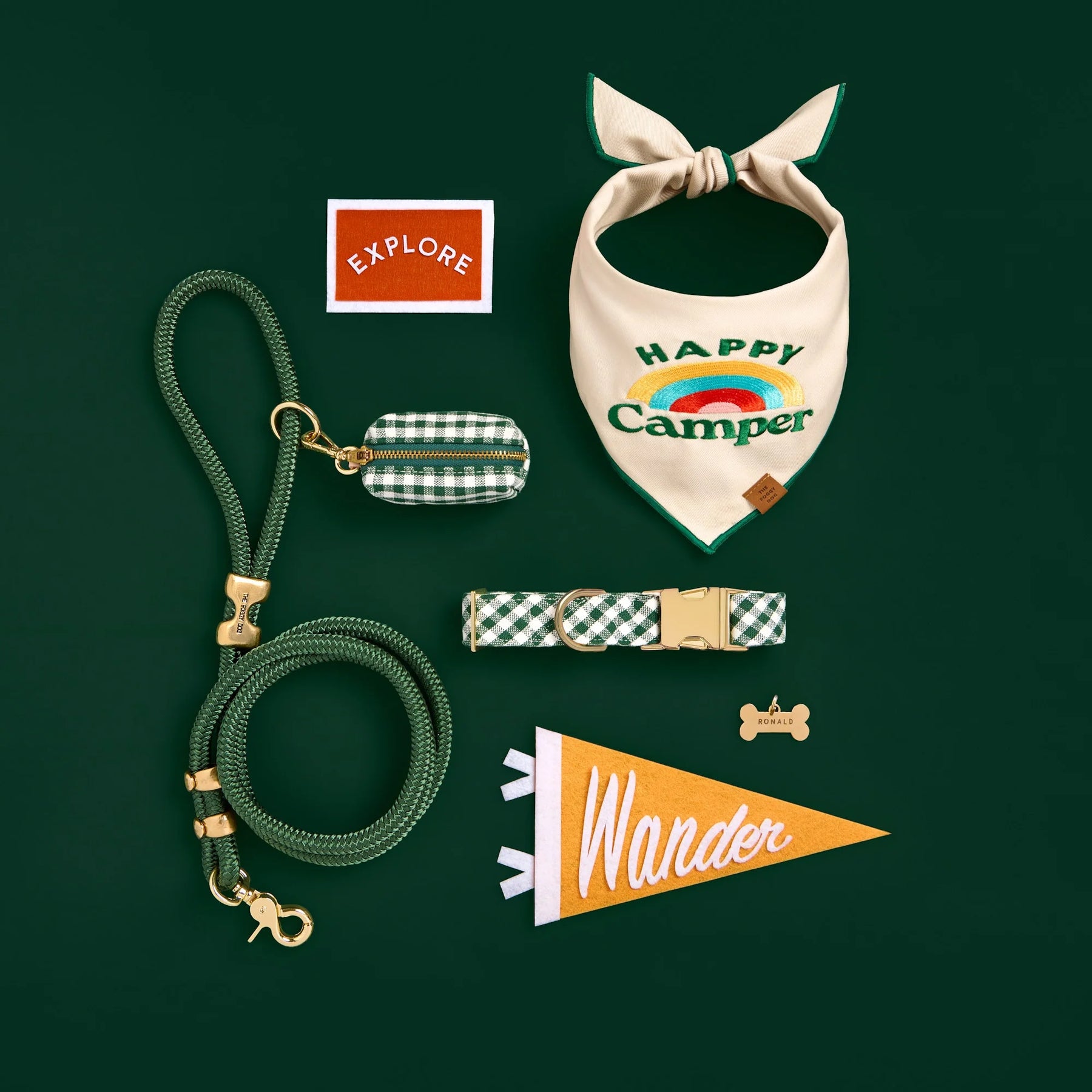 The Fogy Dog - Bandana Dog Embroidered Happy Camper