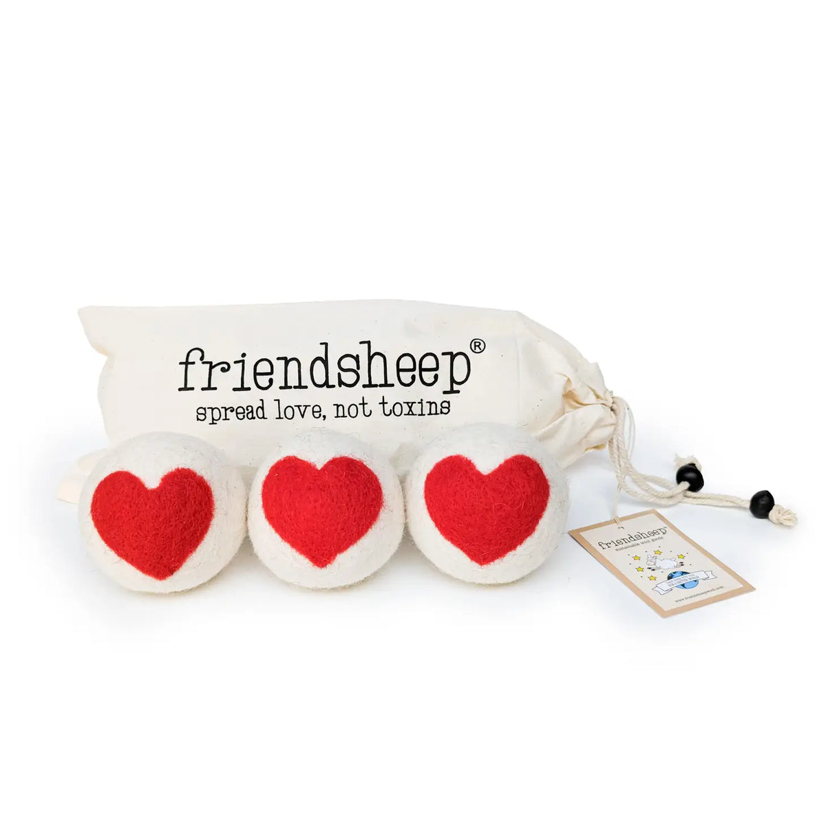Friendsheep - Eco Dryer Ball Hearts (Set of 3)