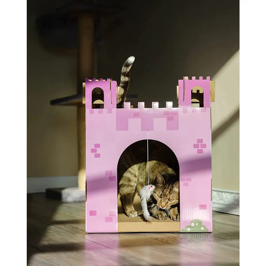 Midlee - Pink Castle Cat Scratcher House