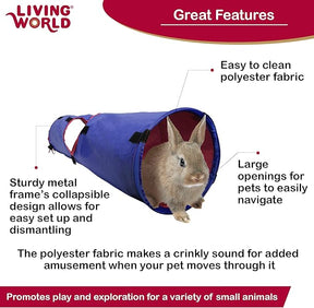 Tunnel for Small Animals - Blue/Red, Large