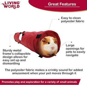 Tunnel for Small Animals - Red/Grey, Medium