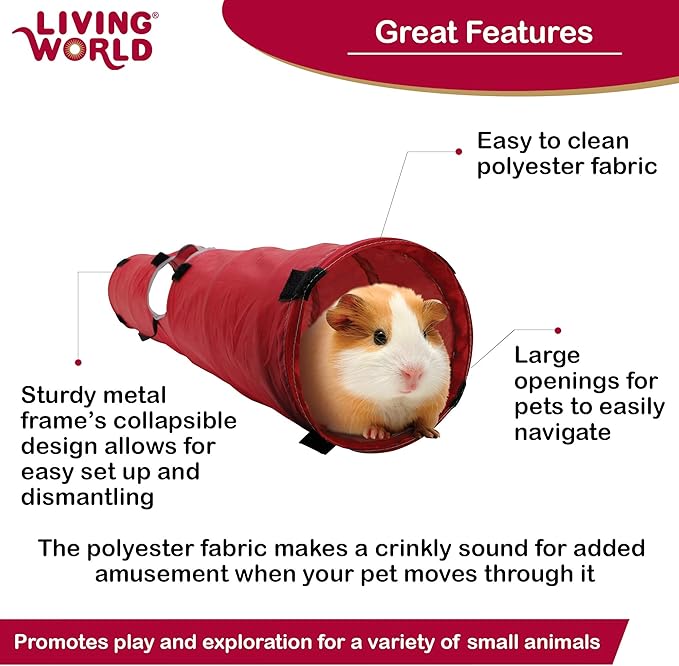 Tunnel for Small Animals - Red/Grey, Medium