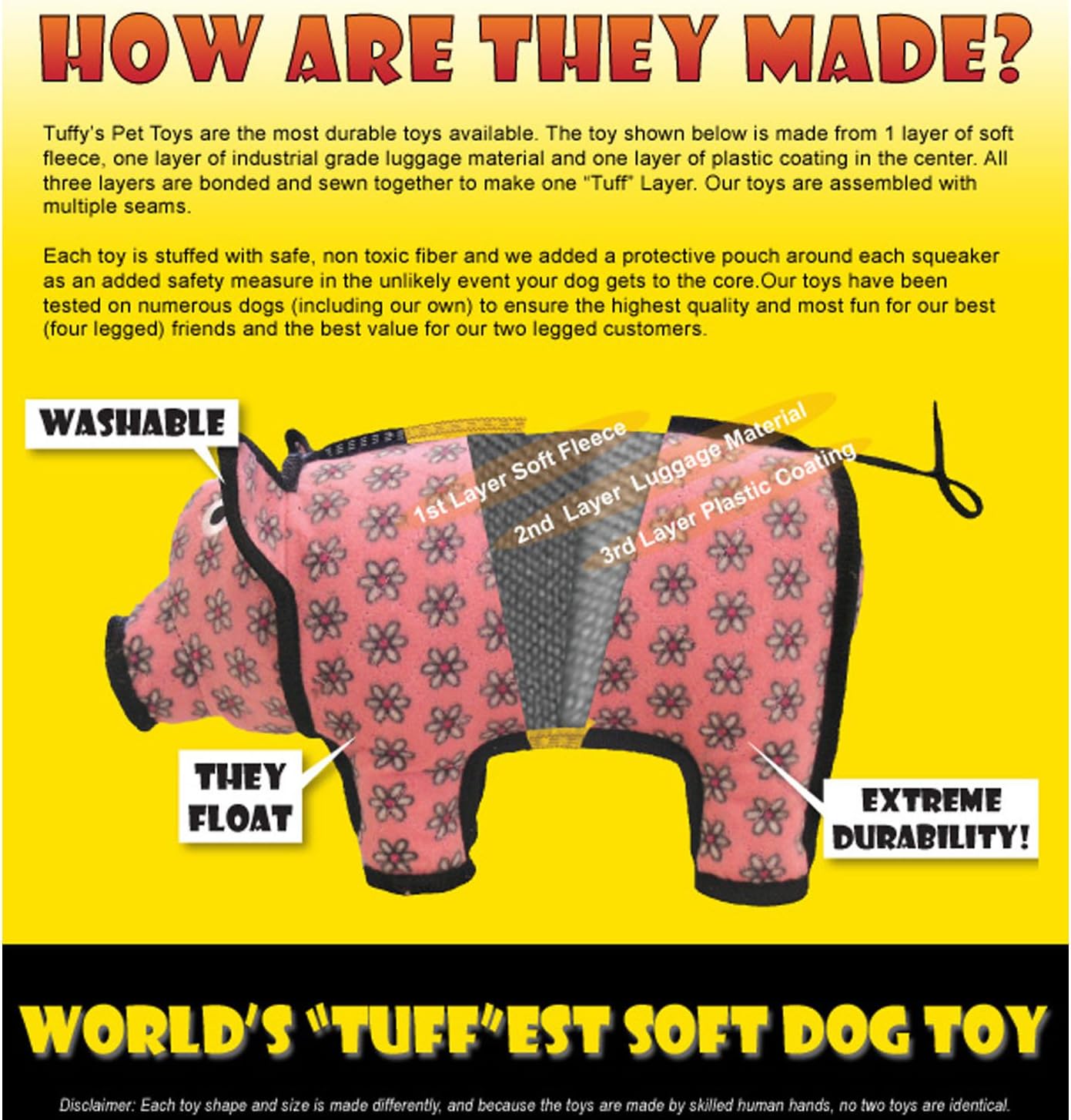 Tuffy Dog Toys - Tuffy Ultimate Bone Tough Durable Squeaky Toy