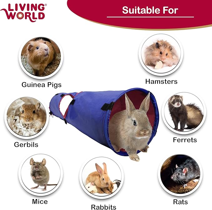 Tunnel for Small Animals - Blue/Red, Large