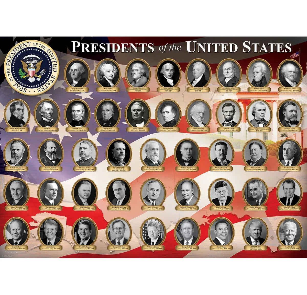 Eurographics Puzzles - Puzzle Presidents Of The Us